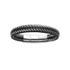 Maison de la Bijouterie Bracelet Homme acier cuir tressé noir 3ZYZY5YZ | Homme Bracelet