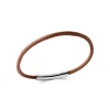Maison de la Bijouterie Bracelet Homme acier cuir tressée marron 3ZY0UVZU | Homme Bracelet