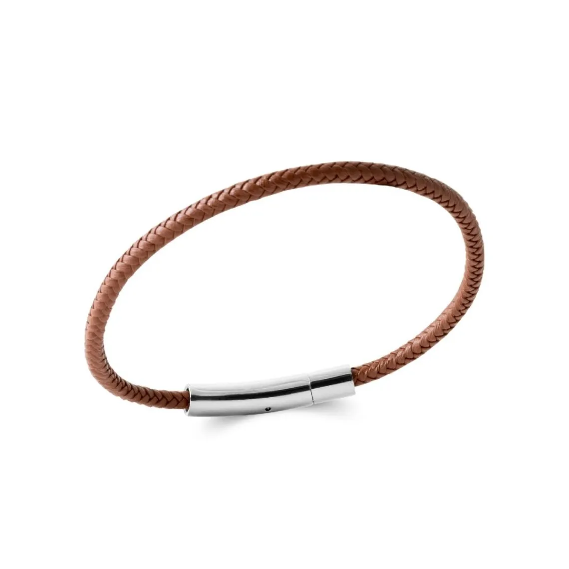 Maison de la Bijouterie Bracelet Homme acier cuir tressée marron 3ZY0UVZU | Homme Bracelet