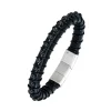 All Blacks Bijoux Bracelet Homme All Blacks 682132 - Acier et Cuir Noir | Homme Bracelet