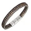 All Blacks Bijoux Bracelet Homme - 682394 Acier, Cuir Couleur Marron, Argent | Homme Bracelet