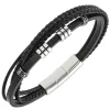 All Blacks Bijoux Bracelet Homme - 682407 Acier, Cuir Couleur Noir | Homme Bracelet