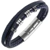 All Blacks Bijoux Bracelet Homme - 682409 Acier, Cuir Couleur Argent, Bleu | Homme Bracelet