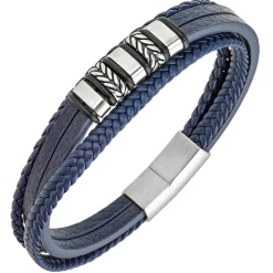 All Blacks Bijoux Bracelet Homme All Blacks 682289 - Cuir Bleu | Homme Bracelet