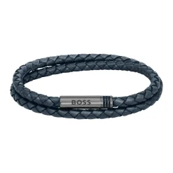 Boss Bijoux Bracelet Homme Ares 1580494 - Cuir, Acier Bleu | Homme Bracelet