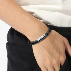 Boss Bijoux Bracelet Homme Ares 1580489 - Cuir, Acier Noir | Homme Bracelet