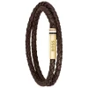 Boss Bijoux Bracelet Homme Ares - 1580670M Acier, Cuir Marron, Doré | Homme Bracelet