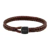 Boss Bijoux Bracelet Homme Seal - 1580048 Cuir, Acier Marron, Noir | Homme Bracelet