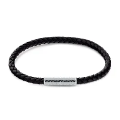 Calvin Klein Bijoux Bracelet Homme - 35000101 Cuir, Acier Noir | Homme Bracelet