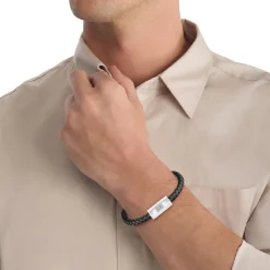Calvin Klein Bijoux Bracelet Homme - 35000571 Cuir, Acier Noir | Homme Bracelet