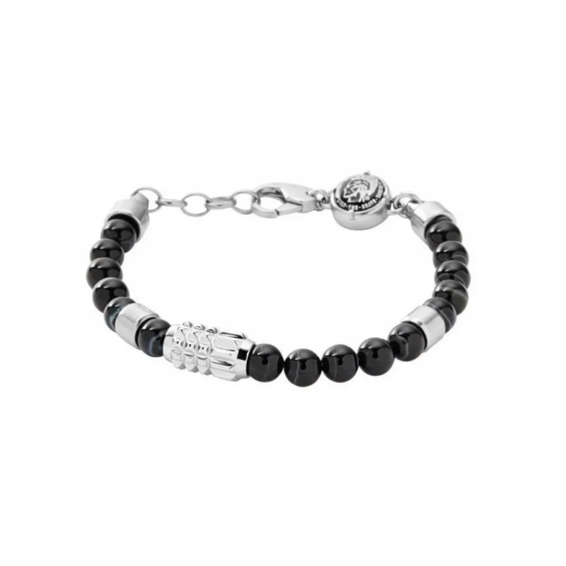 Diesel Bijoux Bracelet Homme Diesel DX0847040 - Acier et Agate Noir | Homme Bracelet