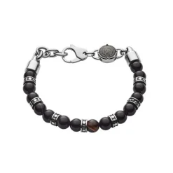 Diesel Bijoux Bracelet Homme Diesel Studs DX1163040 - Perles Noires | Homme Bracelet