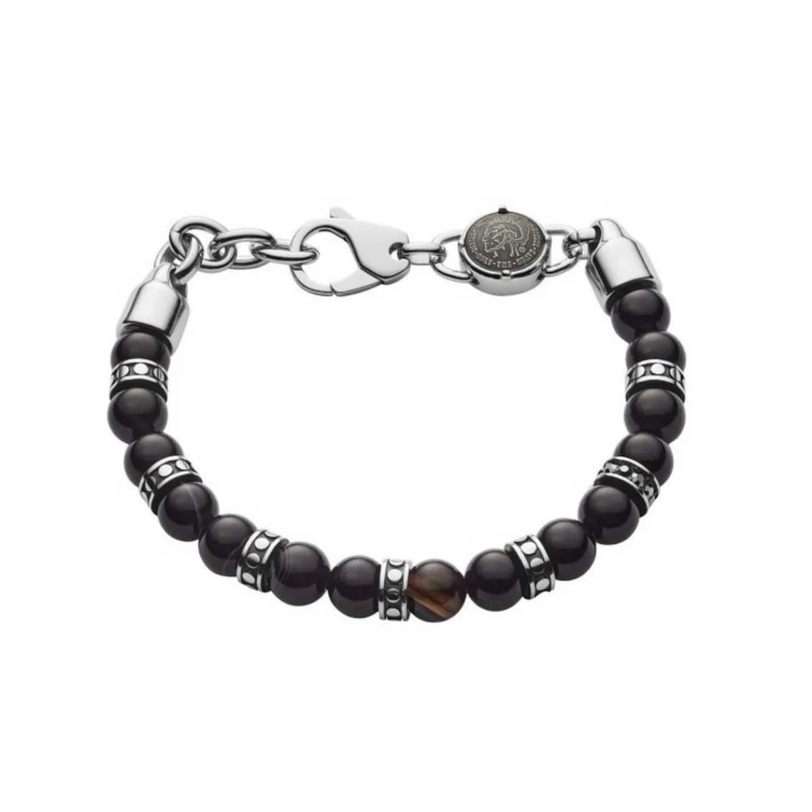 Diesel Bijoux Bracelet Homme Diesel Studs DX1163040 - Perles Noires | Homme Bracelet