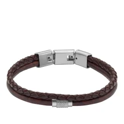 Fossil Bijoux Bracelet Homme - JF04702040 - Cuir,Acier Marron | Homme Bracelet