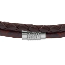 Fossil Bijoux Bracelet Homme - JF04702040 - Cuir,Acier Marron | Homme Bracelet
