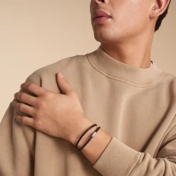 Fossil Bijoux Bracelet Homme - JF04702040 - Cuir,Acier Marron | Homme Bracelet