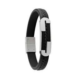 Jourdan Bracelet Homme HB049H - VASCO - Cuir Noir | Homme Bracelet