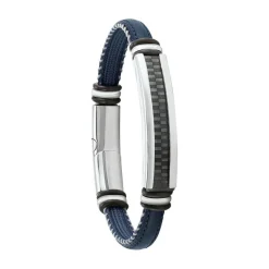 Jourdan Bracelet Homme JH150012B - GRANT - Cuir bleu | Homme Bracelet