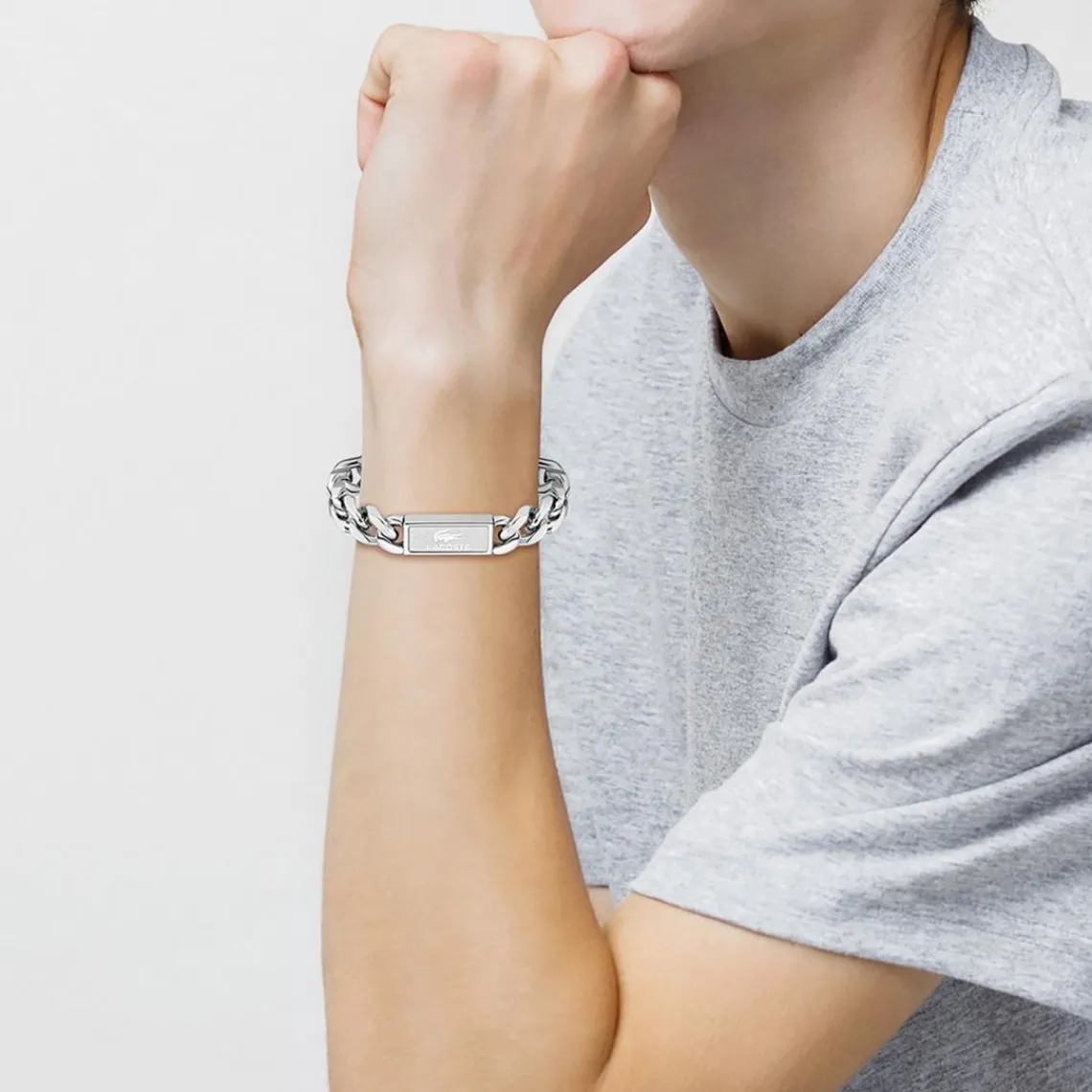 Lacoste Bracelet Homme Backhand - 2040439 Acier Argent | Homme Bracelet