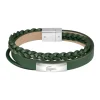Lacoste Bracelet Homme Fusion - 2040319 Cuir Argent, Vert | Homme Bracelet