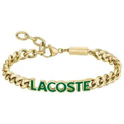 Lacoste Bracelet Homme Script - 2040477 Acier Doré, Vert | Homme Bracelet