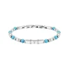 Maserati Bijoux Bracelet Homme Iconic Acier et Boules Bleu 18.5+3Cm | Homme Bracelet
