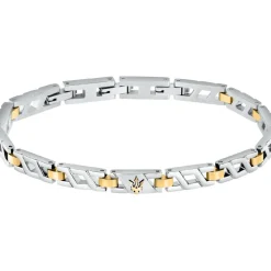 Maserati Bijoux Bracelet Homme Iconic JM124AVD38 Acier Argent Doré 18.5+3Cm | Homme Bracelet