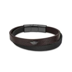 Police Bijoux Bracelet Homme Noir et Marron - HARDWARE | Homme Bracelet