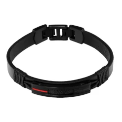 Pierre Lannier Bijoux Bracelet Homme - BJ40A5551 Cuir Rouge | Homme Bracelet