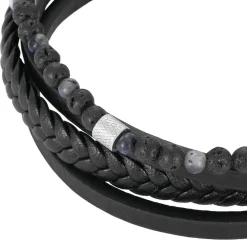 Redskins Bracelet Homme Bijoux - 285824 Cuir Noir | Homme Bracelet
