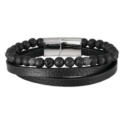 Redskins Bracelet Homme Bijoux - 285822 Cuir Noir | Homme Bracelet