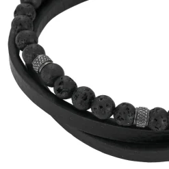 Redskins Bracelet Homme Bijoux - 285822 Cuir Noir | Homme Bracelet