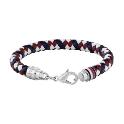 Tommy Hilfiger Bijoux Bracelet Homme Tommy Hilfiger Tyson - 2790633 Acier, Cuir Argent, Muliticolore | Homme Bracelet