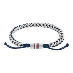 Tommy Hilfiger Bijoux Bracelet HommeTommy Hilfiger Braided Metal 2790511 - Acier, Nylon Bleu | Homme Bracelet