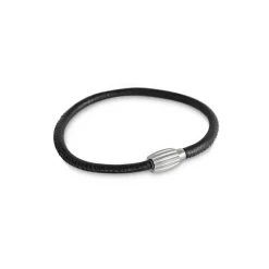 Idun Denmark Bracelet Idun Cuir Noir Fermeture Argent | Femme Bracelet