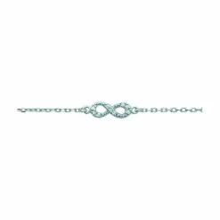 Maison de la Bijouterie Bracelet Infini femme argent rhodié blanc serti infini griffe - VWZ436ZV | Femme Bracelet
