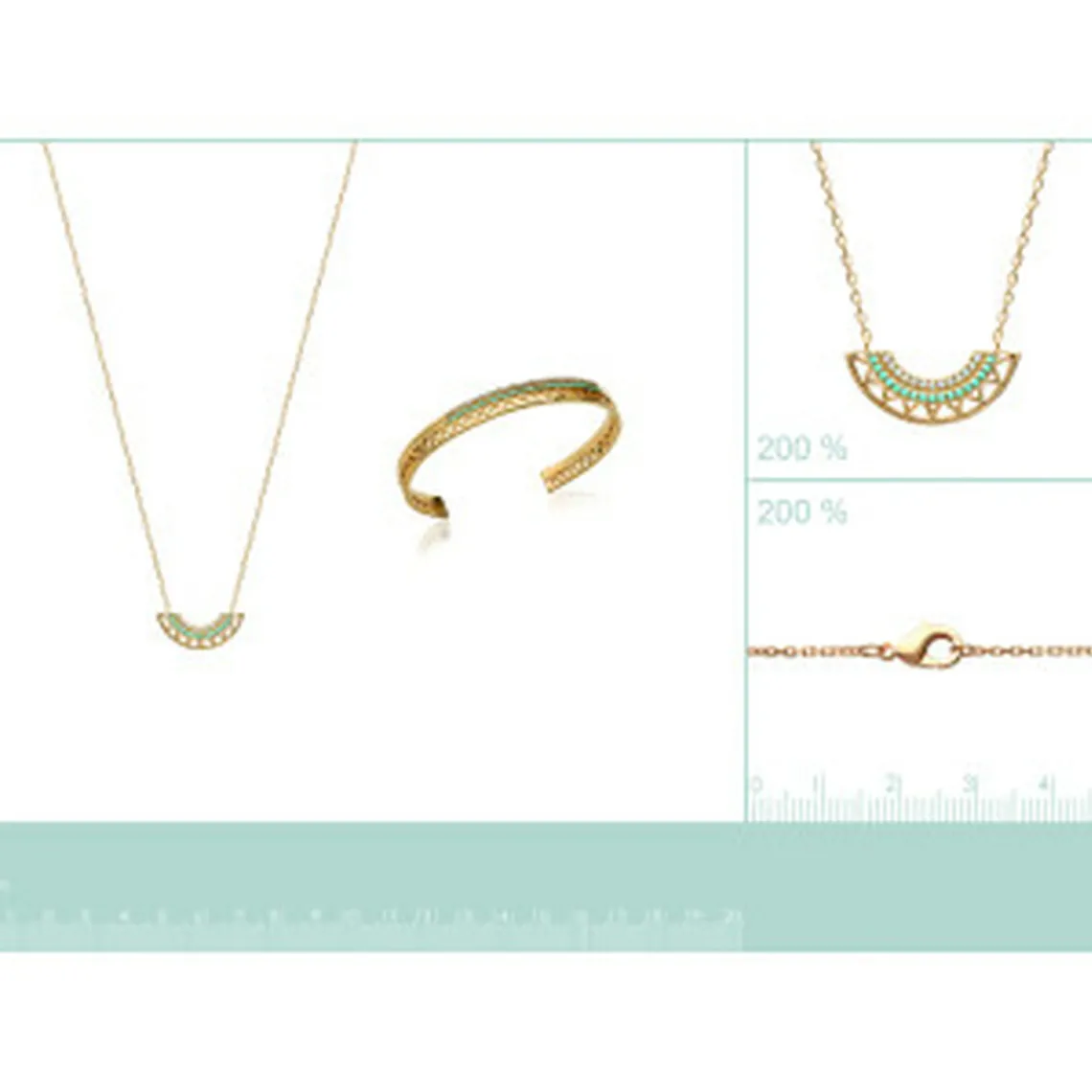 Maison de la Bijouterie Bracelet jonc femme plaqué or turquoise serti griffe - UWZWUV56 | Femme Bracelet