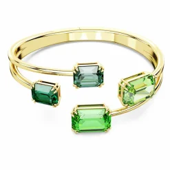 Swarovski Bijoux Bracelet-jonc Millenia octogonale Vert Placage de ton or | Femme Bracelet