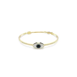 Swarovski Bijoux Bracelet-jonc Symbolica, Œil porte-bonheur, Bleu, Placage de ton or | Femme Bracelet