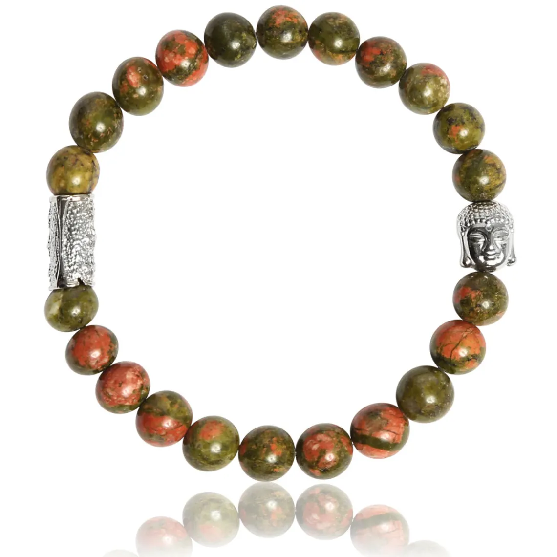 Lauren Steven Bracelet Design ML058 - Bracelet En Pierre Naturelle Unakite Homme | Homme Bracelet
