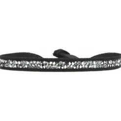 Les Interchangeables Bracelet A24929 - Bracelet Tissu Marron Cristaux de haute qualité Femme | Femme Bracelet