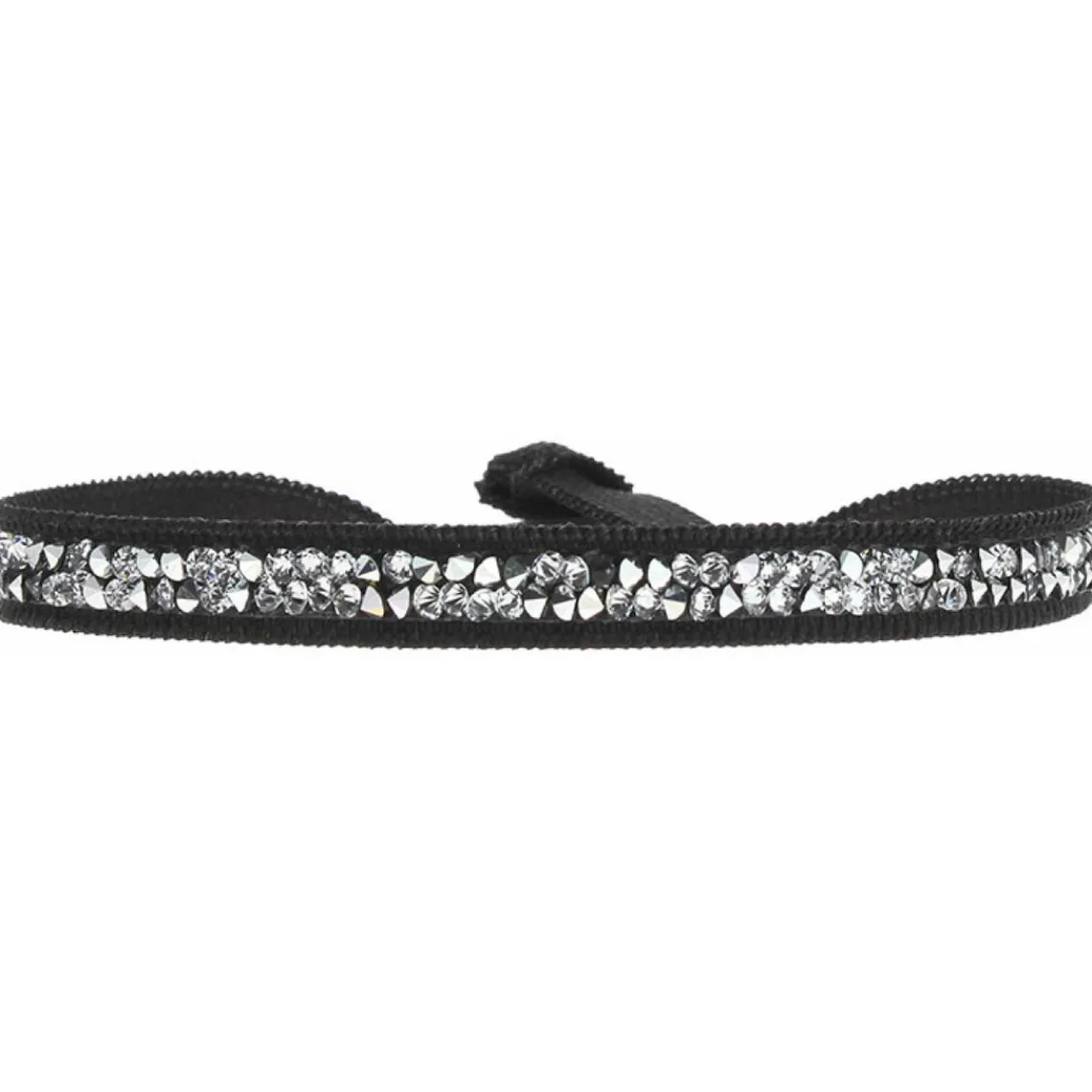 Les Interchangeables Bracelet A24929 - Bracelet Tissu Marron Cristaux de haute qualité Femme | Femme Bracelet