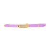 Les Interchangeables Bracelet A58620 - Mini Plaque 2 Rangs Perle Gomme Parme Femme | Femme Bracelet