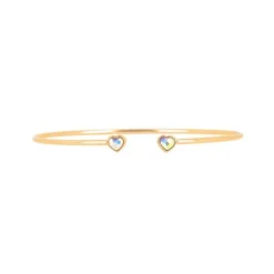 Les Interchangeables Bracelet A59195 - Jonc Double Coeur Doré Femme | Femme Bracelet