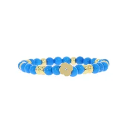 Les Interchangeables Bracelet A58815 - Perle Forme Fleur Bleu Femme | Femme Bracelet