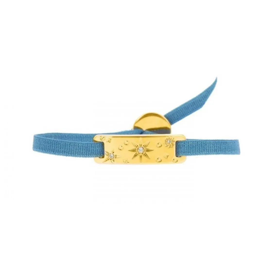 Les Interchangeables Bracelet A59144 - Plaque Ruban Galactique Strasse Bleu Jean Femme | Femme Bracelet