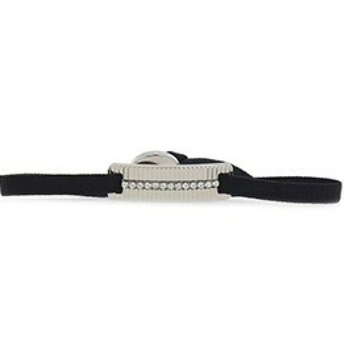 Les Interchangeables Bracelet A55867 - Plaque Ruban Strie Strasse Noir Palladium Femme | Femme Bracelet