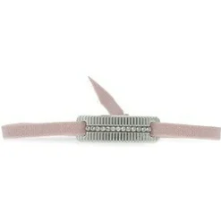 Les Interchangeables Bracelet A55813 - Plaque Ruban Strie Strasse Beige Rose Palladium Femme | Femme Bracelet