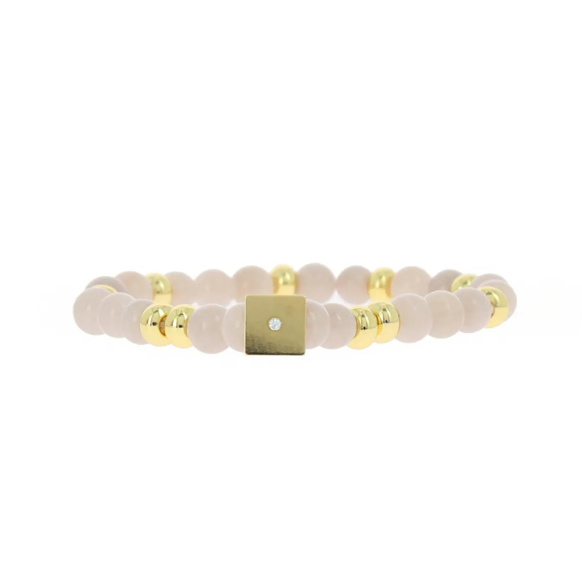 Les Interchangeables Bracelet A58781 - Perle Forme Carrée Beige Rose Femme | Femme Bracelet