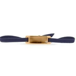 Les Interchangeables Bracelet A55611 - Plaque Ruban Lisse Strasse Marine Or Rose Femme | Femme Bracelet